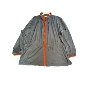 J. Jill Fit‎ Jacket 4X Water Repellent Windbreaker Full Zip Blue Red Lightweight